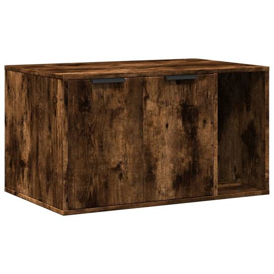 Meuble de bac à litière pour chat bois d'ingénierie chêne fumé 80 x 50 x 45 cm - PANGIVO - Image 2