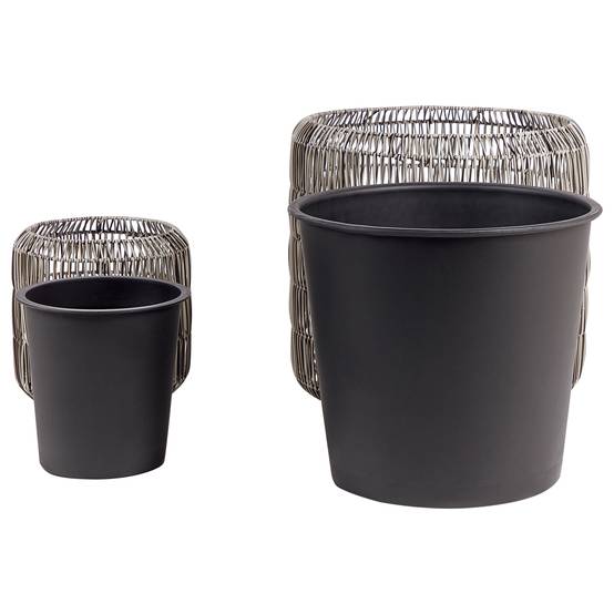 Beliani - Cache-pot d'extérieur Polyrotin Marron clair BRODIEA - 45x45x46- Beliani - Image 5