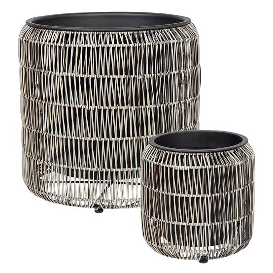Beliani - Cache-pot d'extérieur Polyrotin Marron clair BRODIEA - 45x45x46- Beliani - Image 2