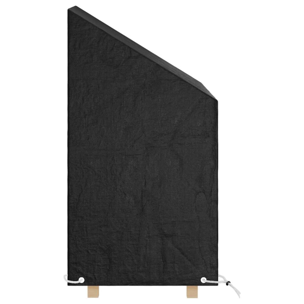 Lot de 2 Housses pour Chaise de Jardin Haute PE Protection Imperméable Anti-UV Extérieur Noir 65x65x80/120 cm – ComfortXL Outdoor Living - Image 3