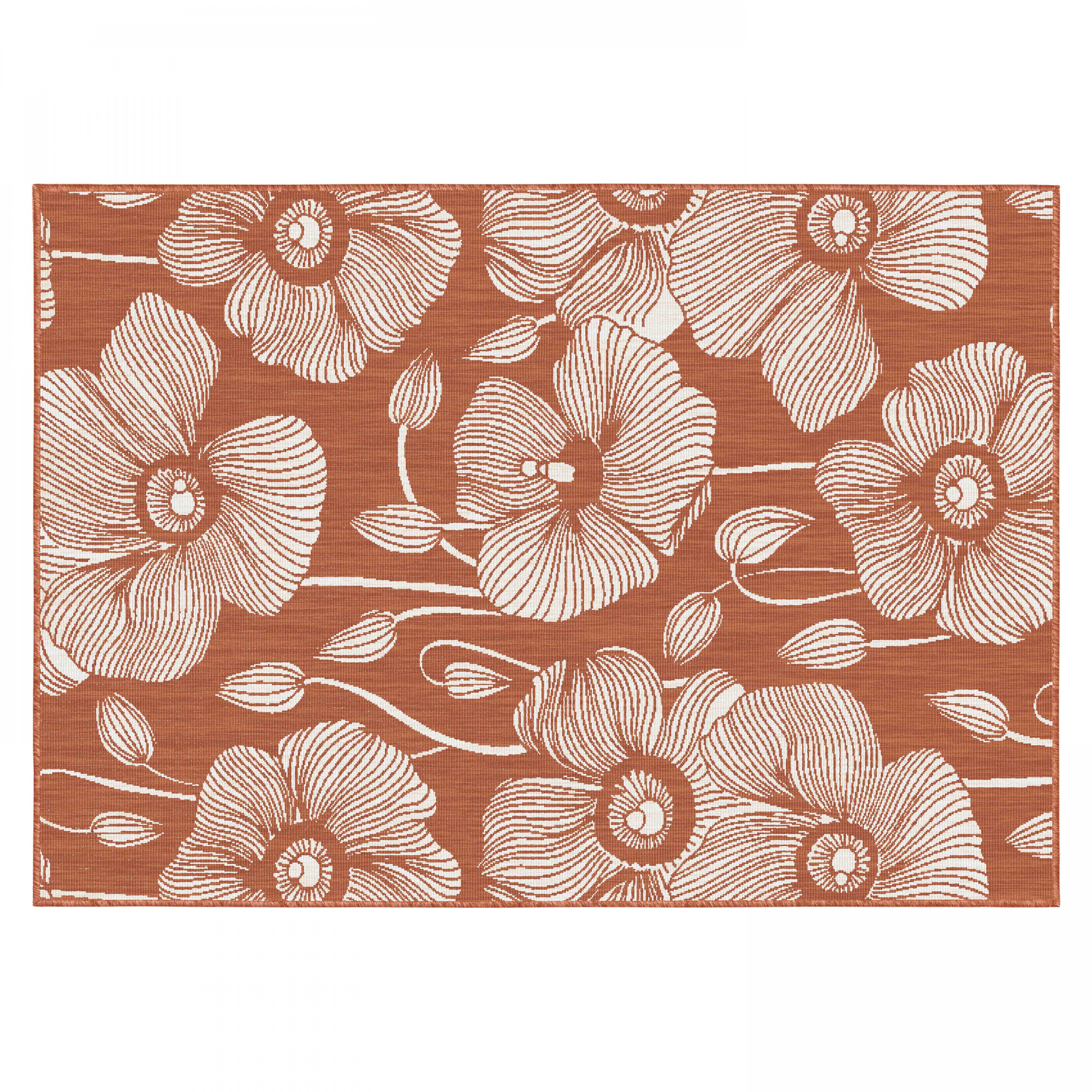 Oviala - Tapis d'extérieur en polypropylène 200 x 290 cm terracotta Poppy - Oviala - Imagen 1