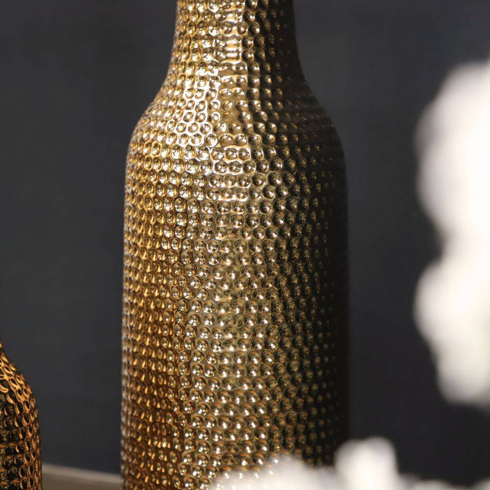 Vase en céramique doré 14 x 51 Ø ouv 4 cm Chemin de campagne - Imagen 5