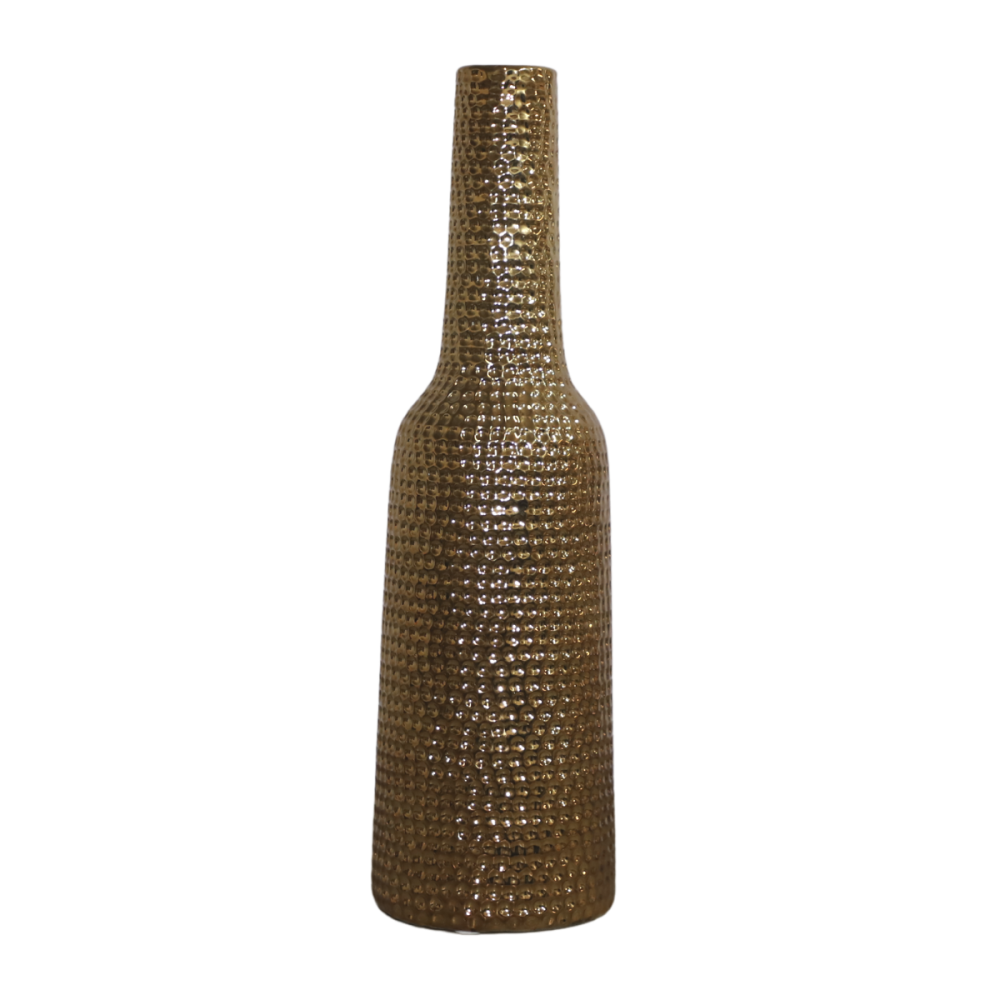 Vase en céramique doré 14 x 51 Ø ouv 4 cm Chemin de campagne - Imagen 1