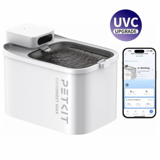Petkit EVERSWEET MAX UVC Fontaine à eau connectée pour animaux, 3L, 83jours d'autonomie Petkit - Image 1