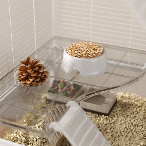 Cage rongeurs Acier PET Furets chinchillas Multiniveau base profonde 73x47x123cm Blanc - ComfortXL Outdoor Living - Image 10
