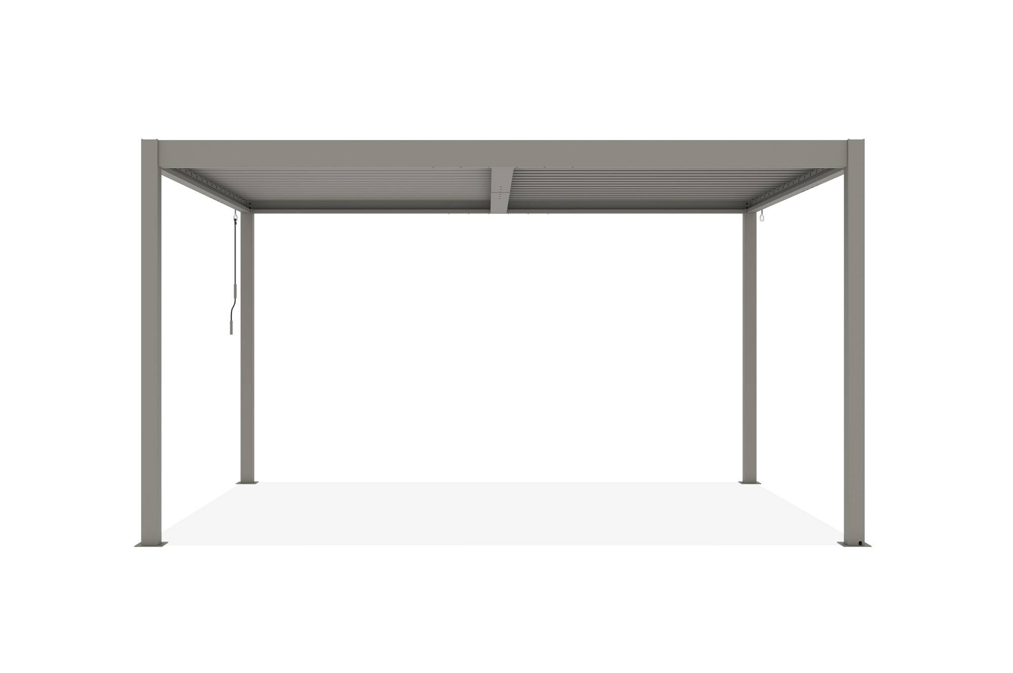 CAZEBOO - Cazeboo Pergola bioclimatique autoportée PIANA 4x3 m aluminium taupe - Lames orientables - Image 4
