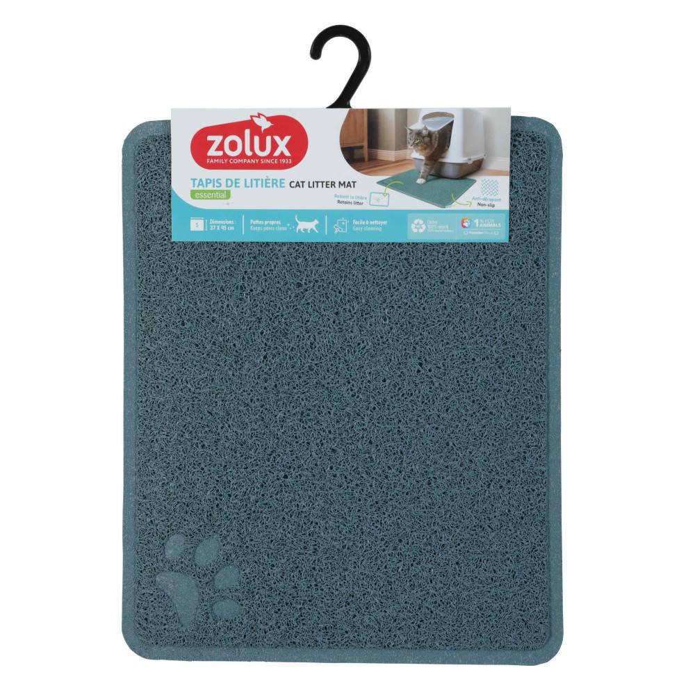 Zolux - Tapis d'hygiène 37 x 45 cm bleu pour maison de toilette chat - Imagen 1