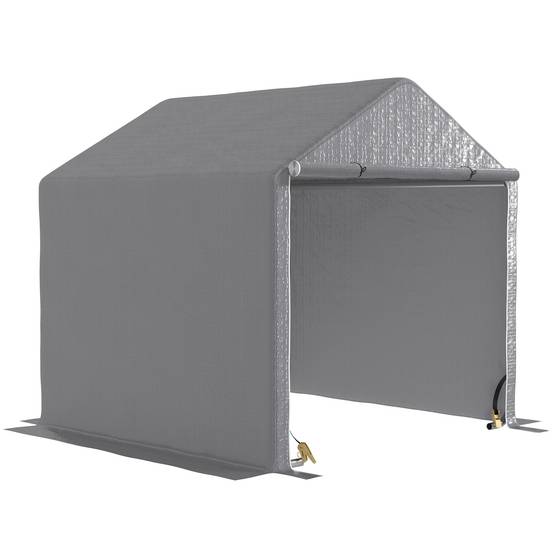 Abri vélo moto extérieur toile PE imperméable porte zippée 200x200x200cm gris - ComfortXL Outdoor Living - Image 1