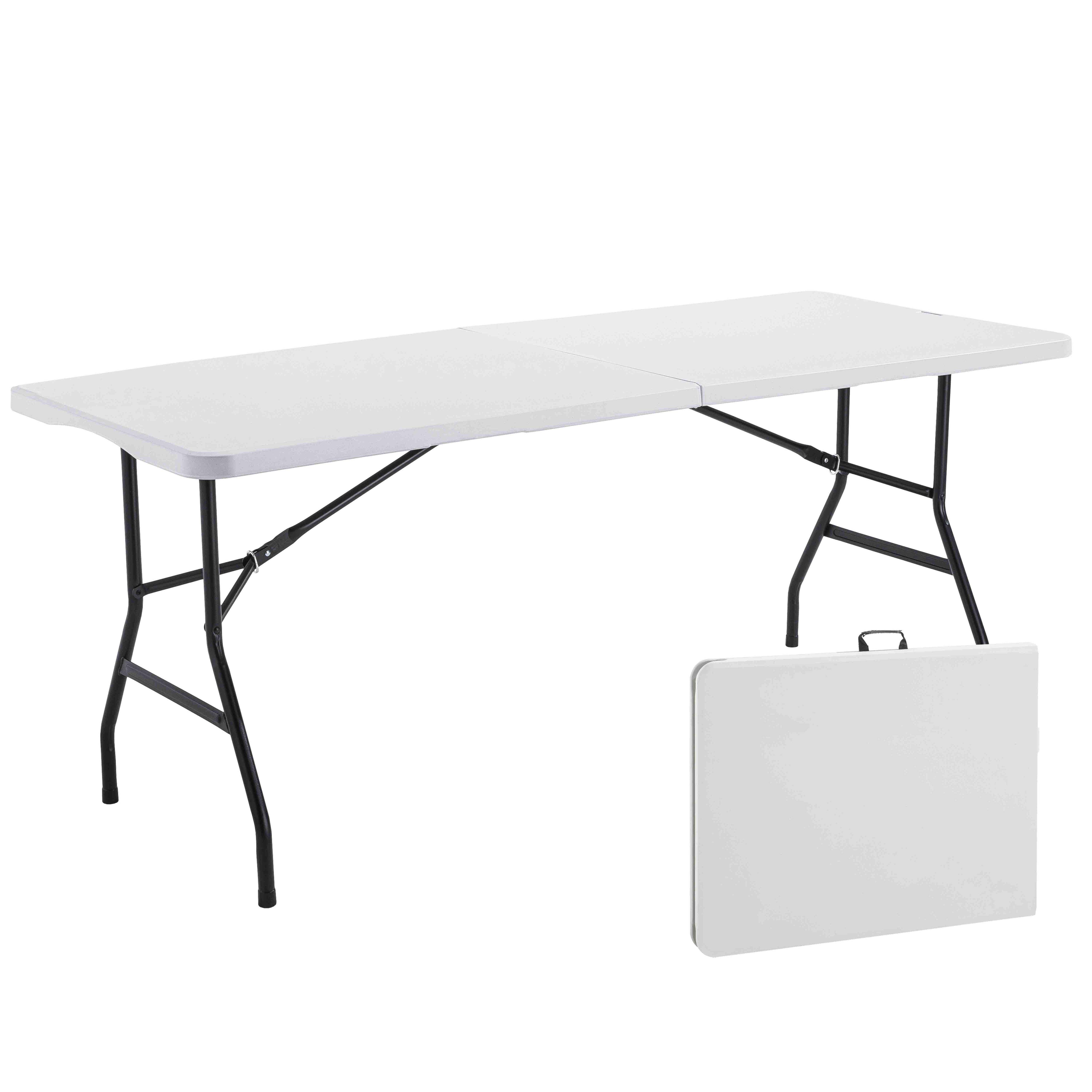 Oviala - Lot de 5 tables pliantes 8 places blanches - 180cm x 74cm x 75cm REKKEM - Oviala - Imagen 1