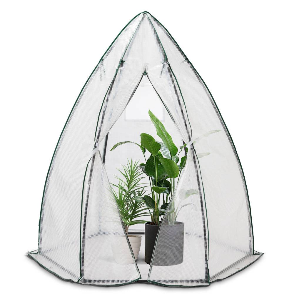 Vounot - Serre d'hivernage dôme 160x160x180cm blanc - Bâche PE imperméable, anti-UV - Balcon, terrasse, jardin - Image 1
