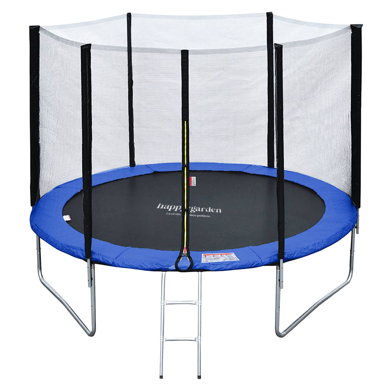 Happy Garden - Pack Premium Trampoline 305cm réversible bleu / vert ADELAÏDE + filet, échelle, bâche et kit d'ancrage - HAPPY GARDEN