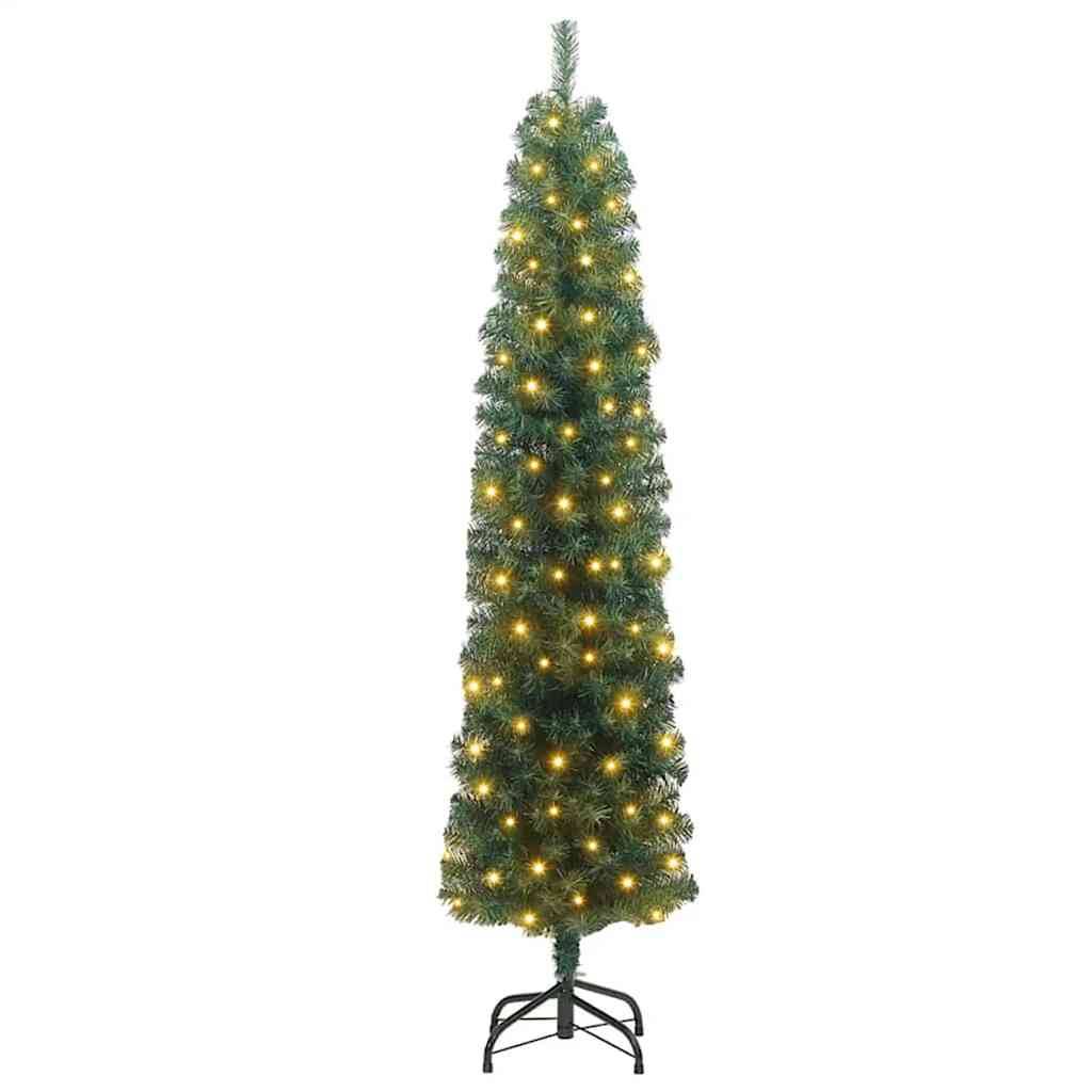 ComfortXL - Sapin de Noël artificiel conique PVC avec guirlande LED USB Vert 210 cm – ComfortXL Outdoor Living - Image 2