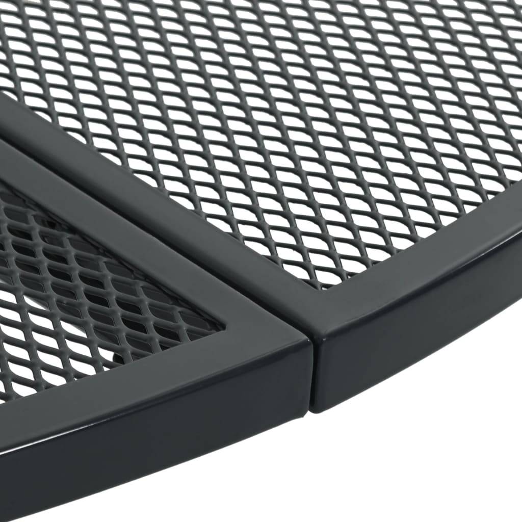Table de Jardin Ronde Ø80cm en Acier Anthracite, Plateau Maille Design pour 2-4 Personnes – ComfortXL Outdoor Living - Image 5