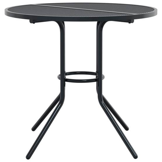 Table de Jardin Ronde Ø80cm en Acier Anthracite, Plateau Maille Design pour 2-4 Personnes – ComfortXL Outdoor Living - Image 4