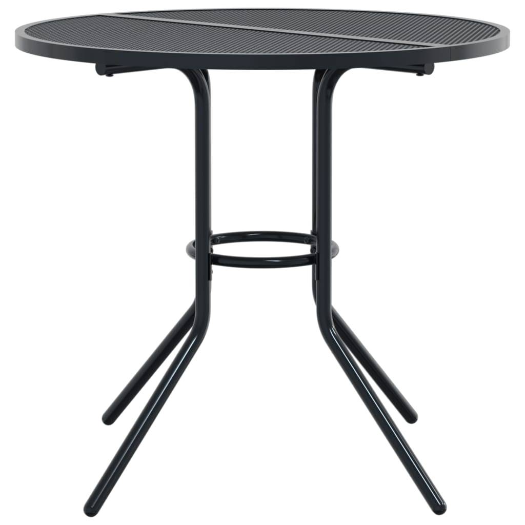 Table de Jardin Ronde Ø80cm en Acier Anthracite, Plateau Maille Design pour 2-4 Personnes – ComfortXL Outdoor Living - Image 4