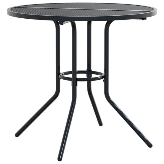 Table de Jardin Ronde Ø80cm en Acier Anthracite, Plateau Maille Design pour 2-4 Personnes – ComfortXL Outdoor Living - Image 2