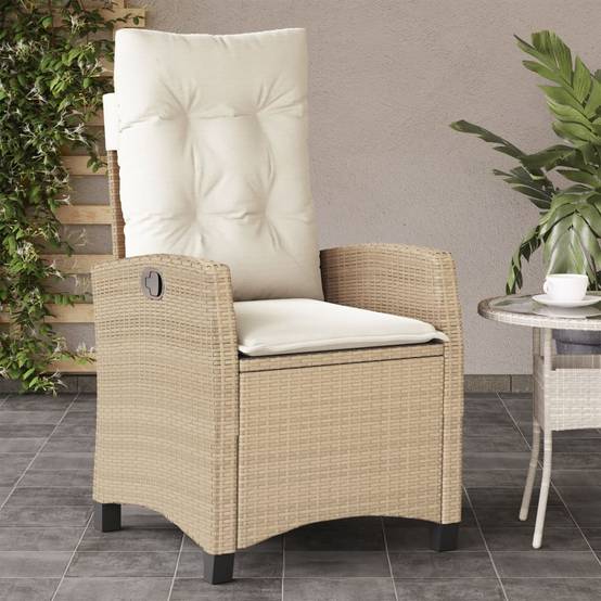 Fauteuils de Jardin Relax Résine Tressée Dossier Inclinable pour Balcon Lot de 2 Beige – ComfortXL Outdoor Living - Image 3