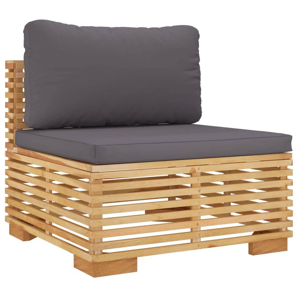 Helloshop26 - Salon de jardin meuble d'extérieur ensemble de mobilier 9 pièces avec coussins bois de teck solide - Imagen 3