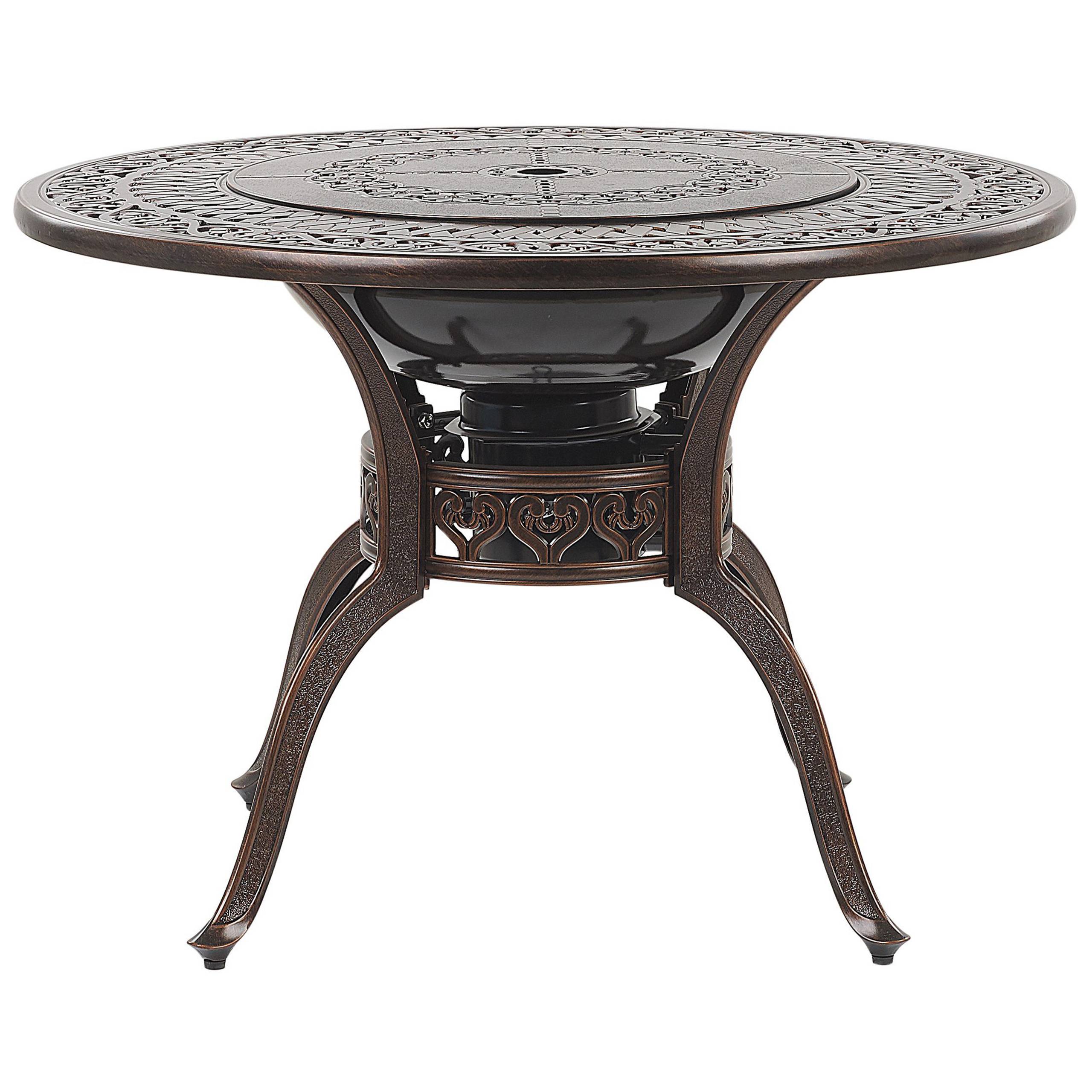 Beliani - Ensemble de Repas de Jardin Table avec Barséro Grill et 4 Chaises Assorties en Aluminium Marron Cuivré Vieilli pour Extérieurs Vintage Beliani - Imagen 5