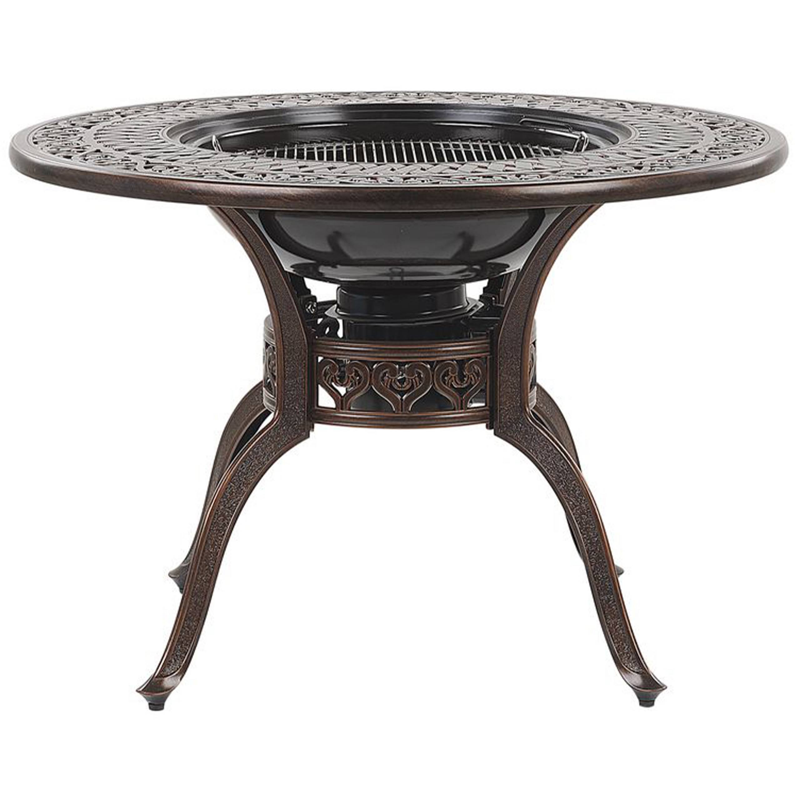 Beliani - Ensemble de Repas de Jardin Table avec Barséro Grill et 4 Chaises Assorties en Aluminium Marron Cuivré Vieilli pour Extérieurs Vintage Beliani - Imagen 6
