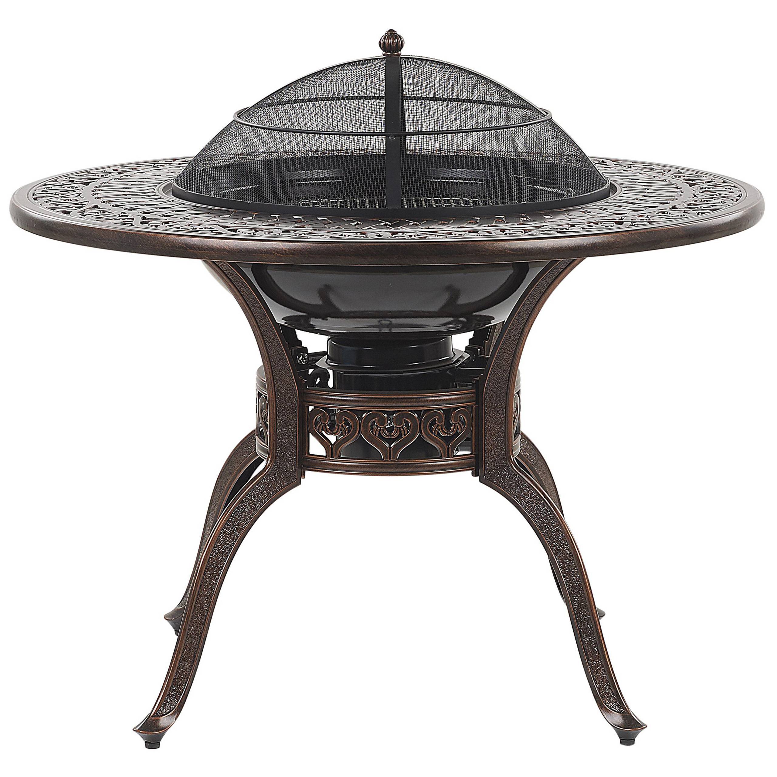 Beliani - Ensemble de Repas de Jardin Table avec Barséro Grill et 4 Chaises Assorties en Aluminium Marron Cuivré Vieilli pour Extérieurs Vintage Beliani - Imagen 7