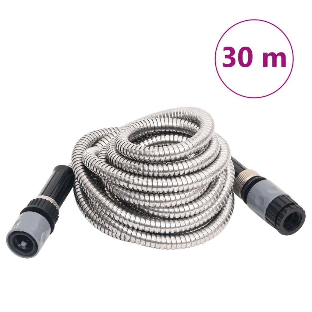 Vidaxl - Tuyau d'arrosage buse de pulvérisation argenté 0,6" 30 m inox vidaXL 154513 - Image 1