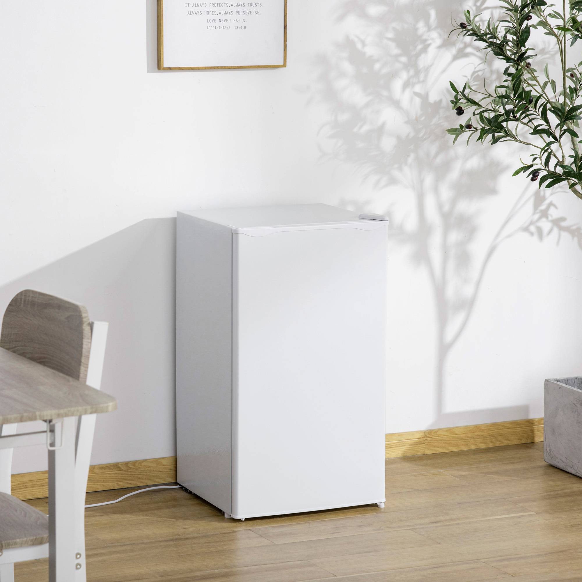Petit réfrigérateur congélateur 91L étagères modulables sous comptoir, 47,5x44,2x84cm, blanc - Image 3