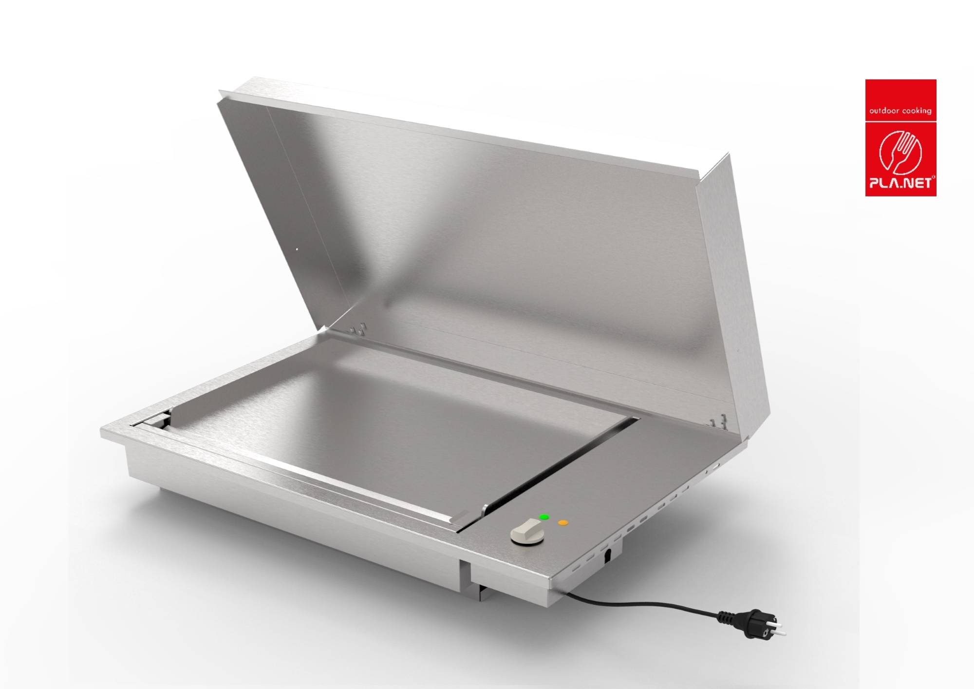 Plancha Planet - Plancha OASI 80 ELEC Lisse + couvercle - Image 1