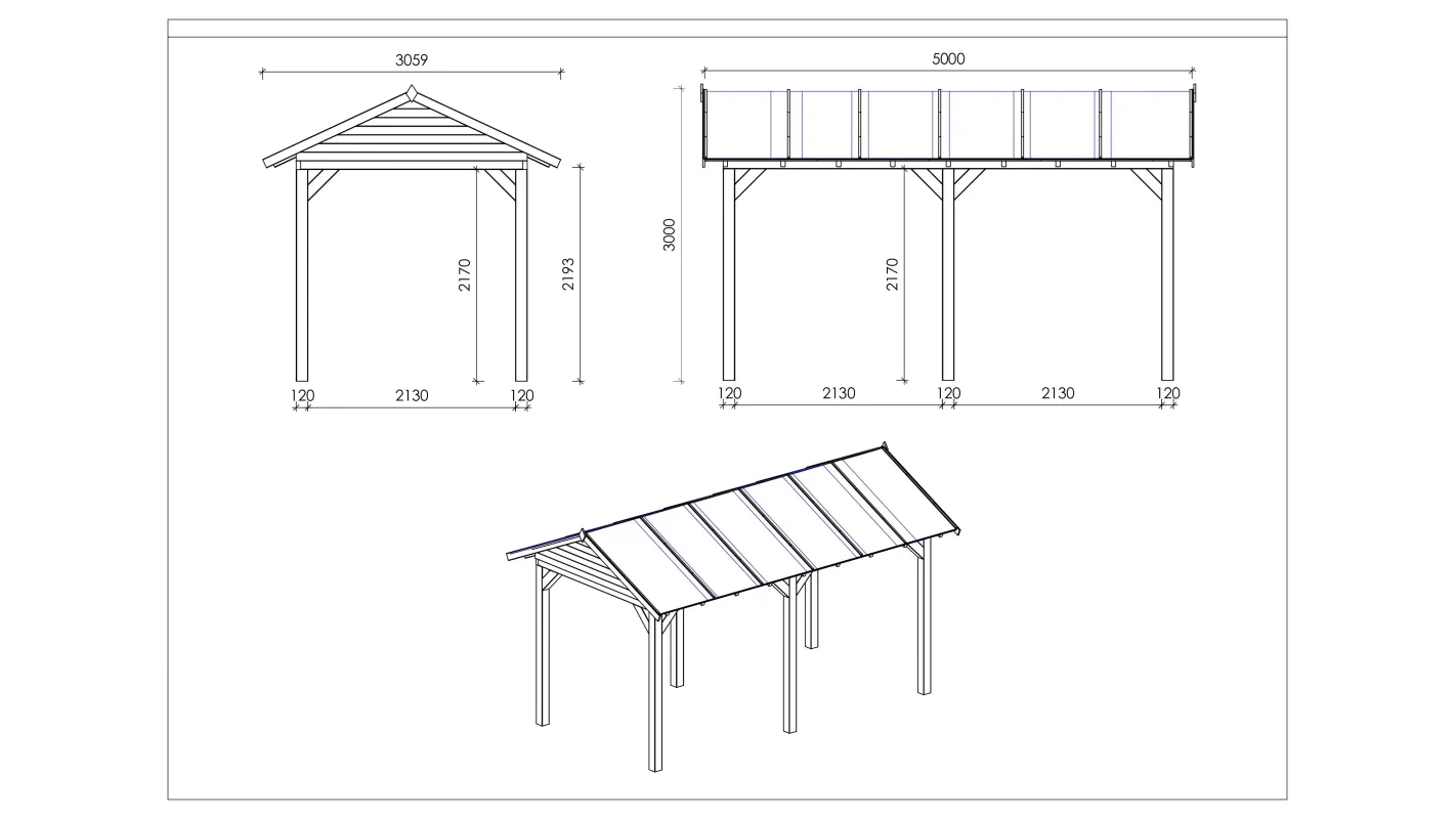 Altanka - Pergola de jardin 5x3.06m - traité - ALT37 - Imagen 2