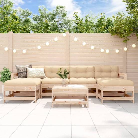 Vidaxl - Salon de jardin 7 pcs Bois de pin massif vidaXL 3186368 - Image 1