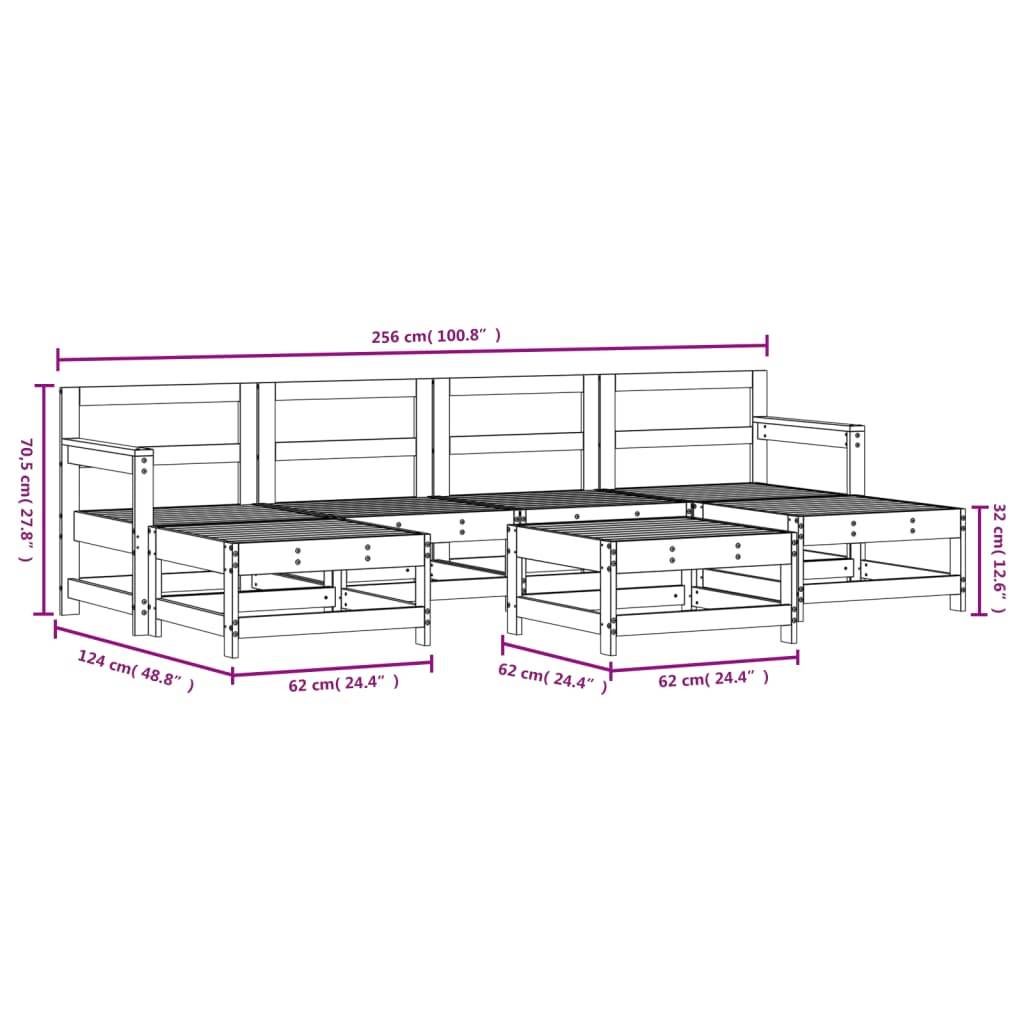 Vidaxl - Salon de jardin 7 pcs Bois de pin massif vidaXL 3186368 - Image 3