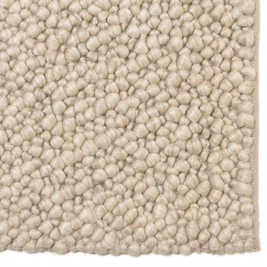 Macabane - QUENTIN - Tapis rectangulaire 160x230cm en laine bouclée couleur beige - Imagen 6