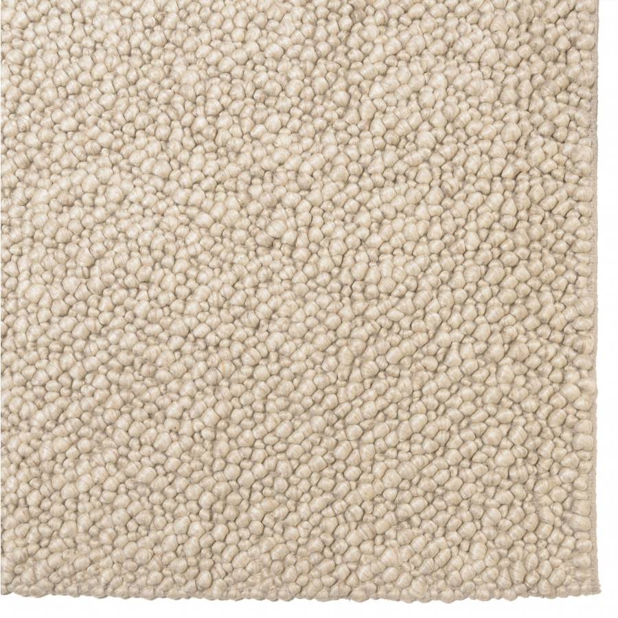 Macabane - QUENTIN - Tapis rectangulaire 160x230cm en laine bouclée couleur beige - Imagen 4