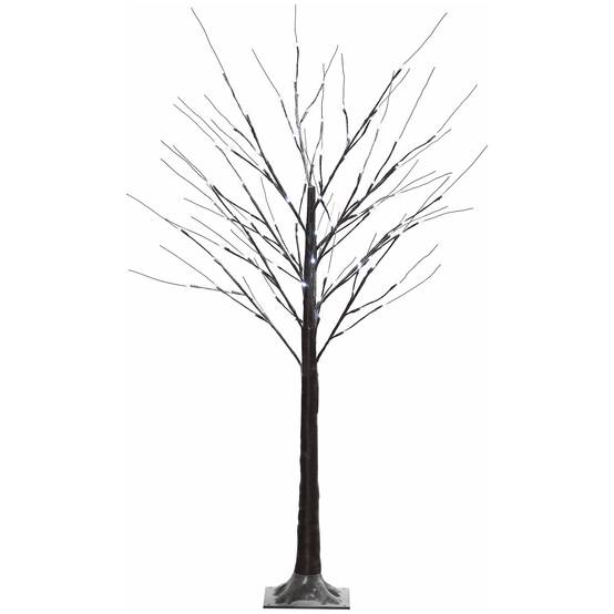 ComfortXL - Bouleau artificiel lumineux plastique et acier 150 cm brun 96 micro-LED blanc froid décoration intérieure IP44 - Image 10