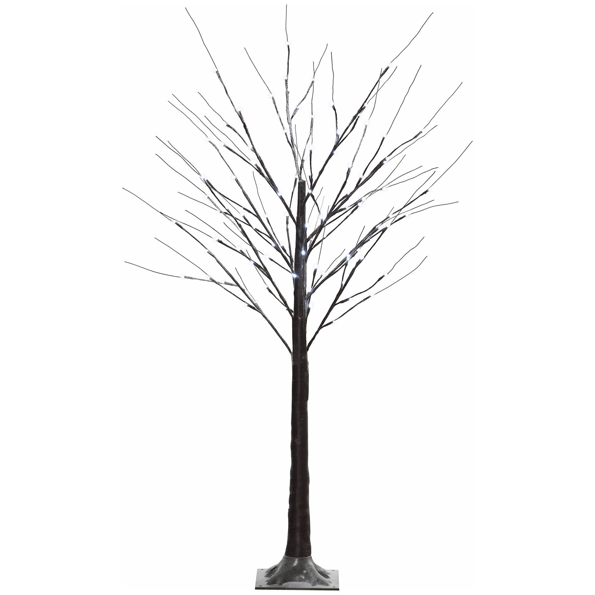 ComfortXL - Bouleau artificiel lumineux plastique et acier 150 cm brun 96 micro-LED blanc froid décoration intérieure IP44 - Image 10