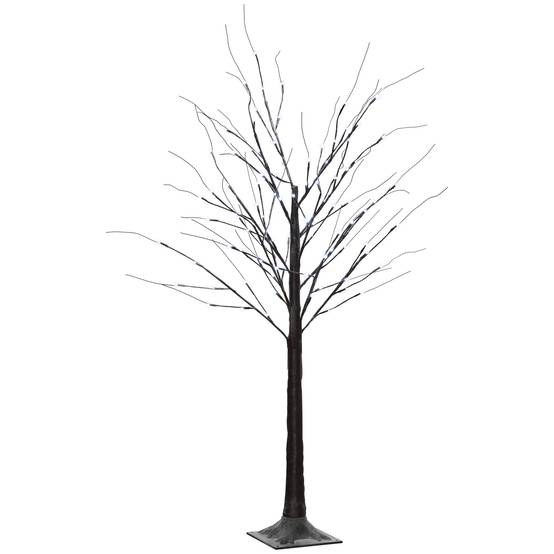 ComfortXL - Bouleau artificiel lumineux plastique et acier 150 cm brun 96 micro-LED blanc froid décoration intérieure IP44 - Image 2
