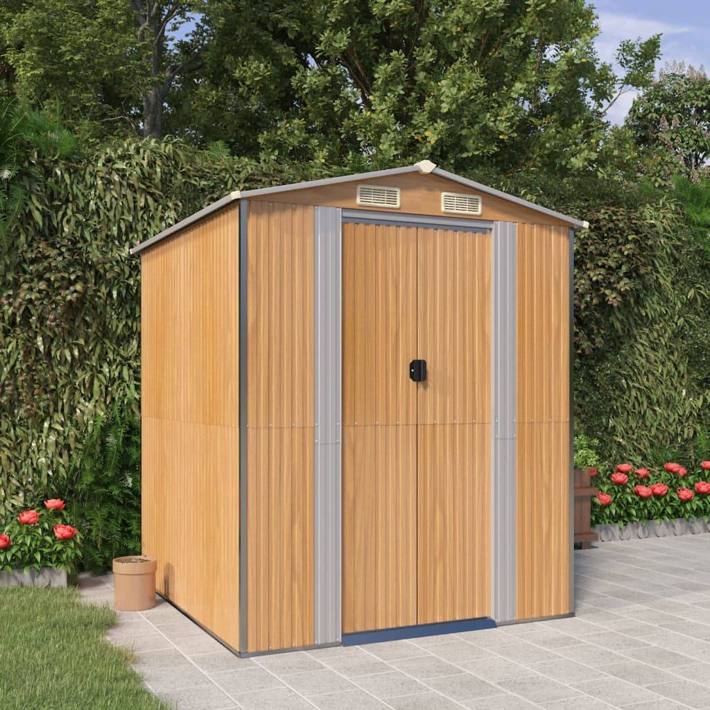 Vidaxl - Abri de jardin Marron clair 192x191x223 cm Métal galvanisé 3.7m² vidaXL 3147471