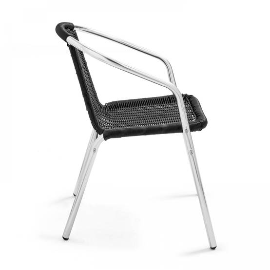 Oviala - Table de jardin ronde et 4 fauteuils en aluminium et résine Brixton - Oviala - Imagen 5