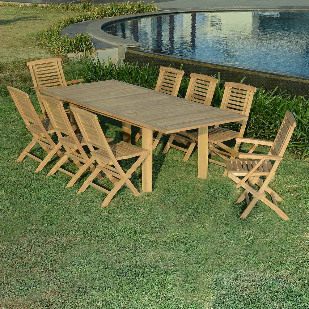 Salon de jardin teck massif Almeria, 8 places - TECK'Attitude - Imagen 5