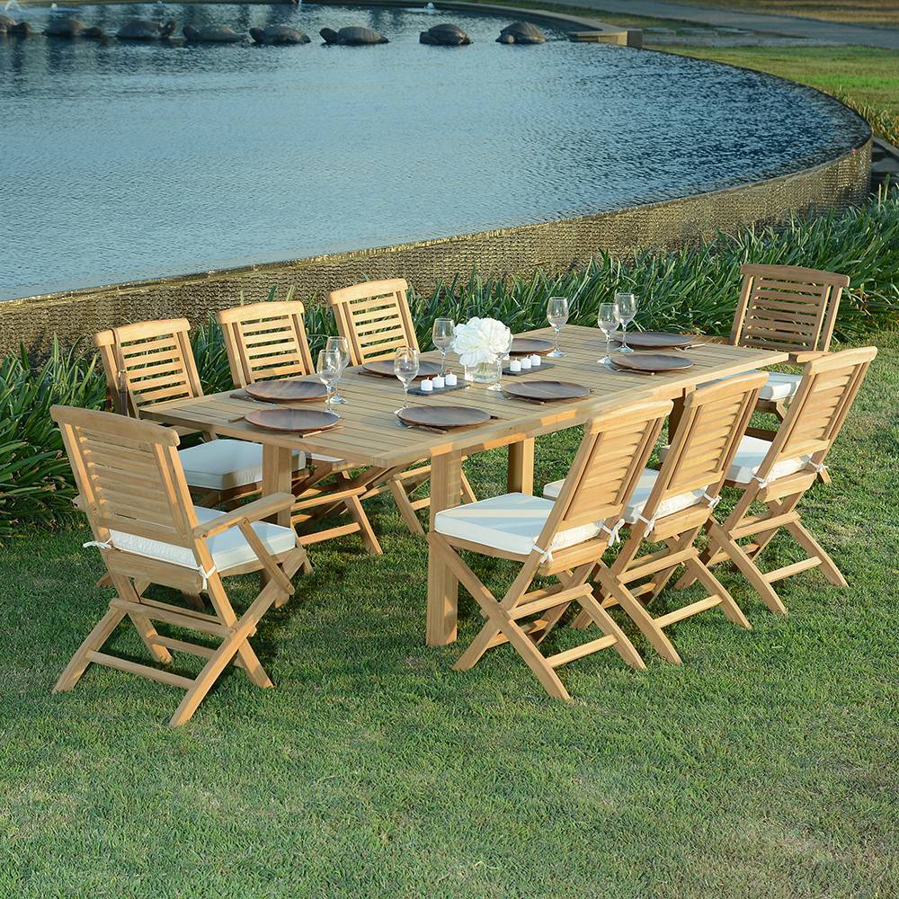 Salon de jardin teck massif Almeria, 8 places - TECK'Attitude - Imagen 2