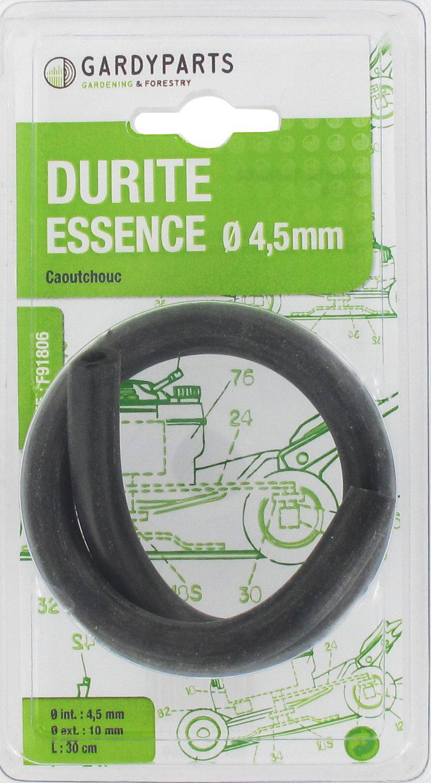 Centrale Brico - Durite en caoutchouc carburant, L: 30cm, Ø: ext: 10mm, Ø int: 4,5mm. Centrale Brico