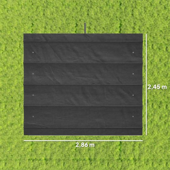Toile de Rechange Rétractable Polyester pour Tonnelle 2,85x2m Anti-UV 286x245 cm Gris Foncé - ComfortXL Outdoor Living - Image 5