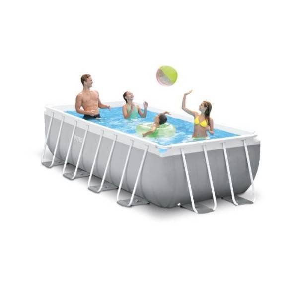 Intex - Kit Piscine hors sol tubulaire INTEX - Pris Frame - 400 x 200 x 100 cm - Rectangulaire (Livrée avec pompe et échelle) - 26788N - Image 2