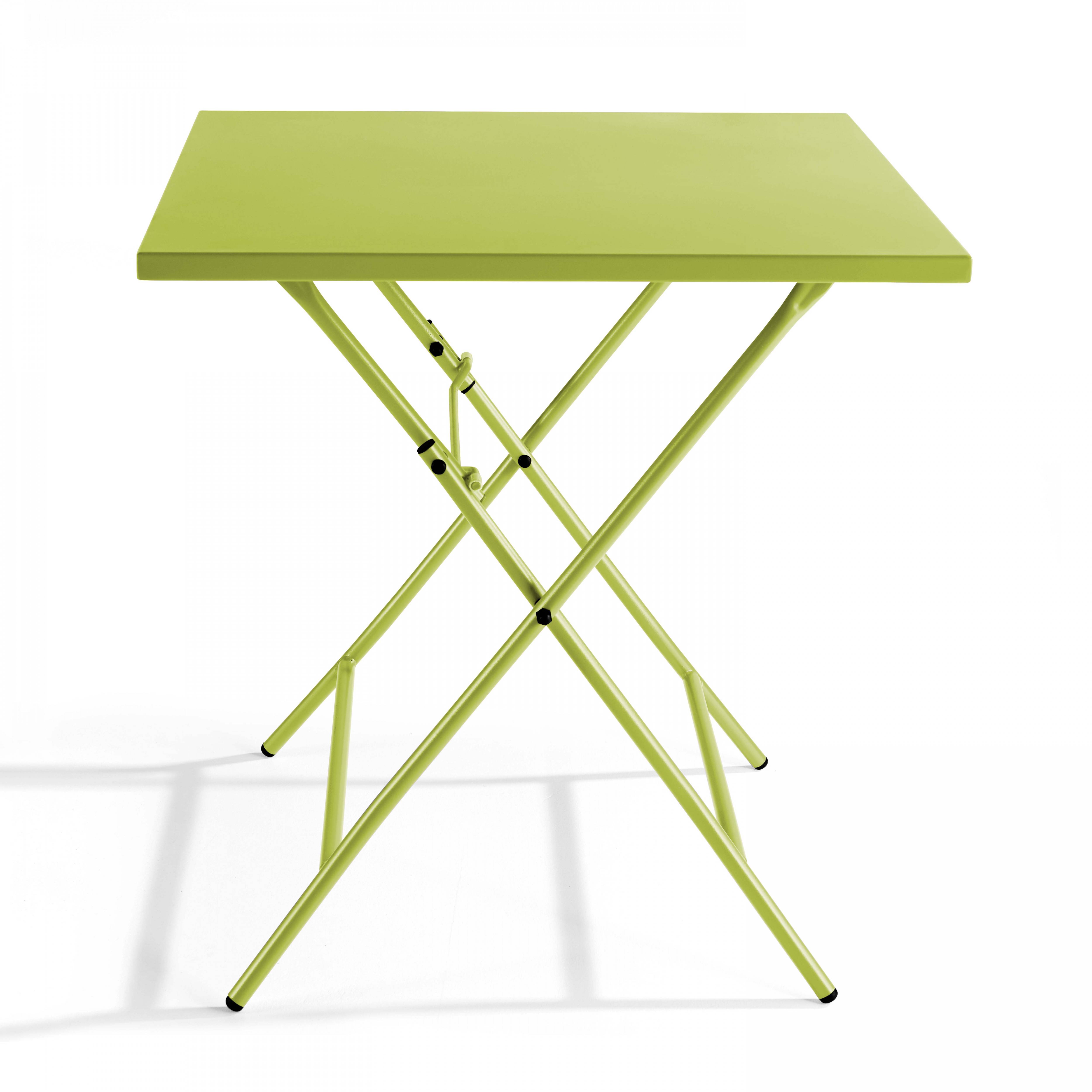 Oviala - Table de jardin pliante carrée en acier 70 cm 4 places vert Palavas - Oviala - Imagen 2