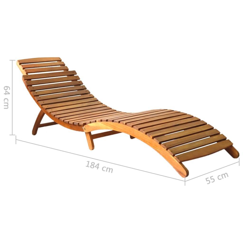 Helloshop26 - Lot de 2 transats chaise longue bain de soleil lit de jardin terrasse meuble d'extérieur bois d'acacia solide - Imagen 6