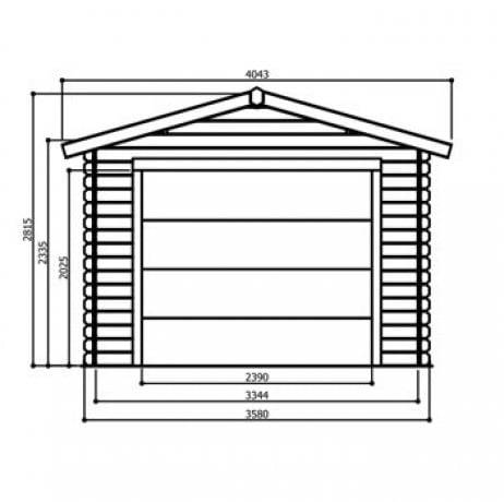 Garage traditionnel en bois 16,20 m² avec porte motorisée, Toiture Shingle gris - Imagen 2