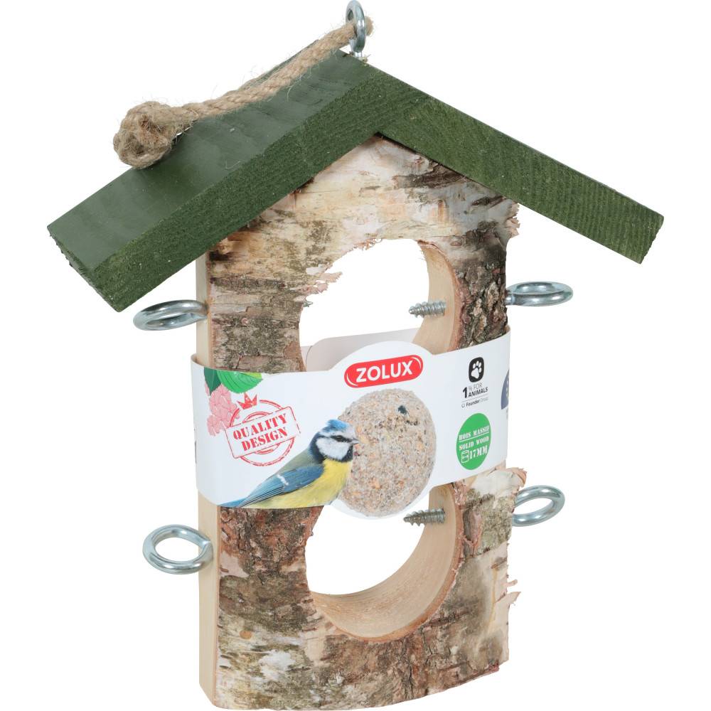 Zolux - Support 2 Boules de graisse en bois massif pour oiseaux - Imagen 1