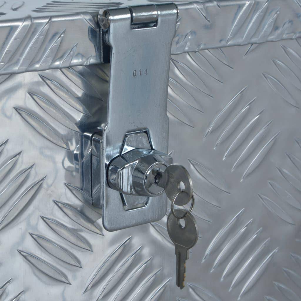 Helloshop26 - Boîte coffre de rangement caisse de outils boîte à outils boîte de remorque caisse de transport atelier 61 x 43 x 45,5 cm aluminium - Imagen 6