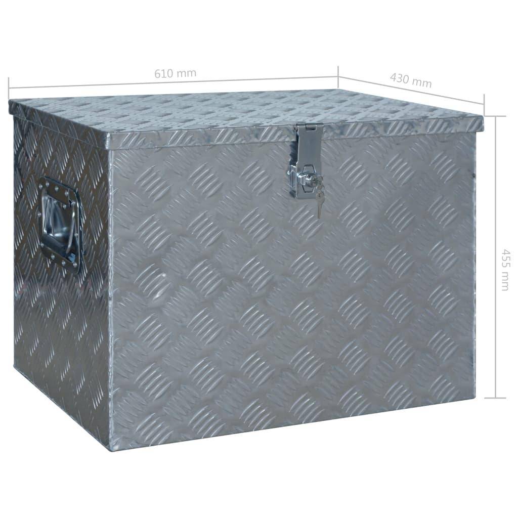 Helloshop26 - Boîte coffre de rangement caisse de outils boîte à outils boîte de remorque caisse de transport atelier 61 x 43 x 45,5 cm aluminium - Imagen 7