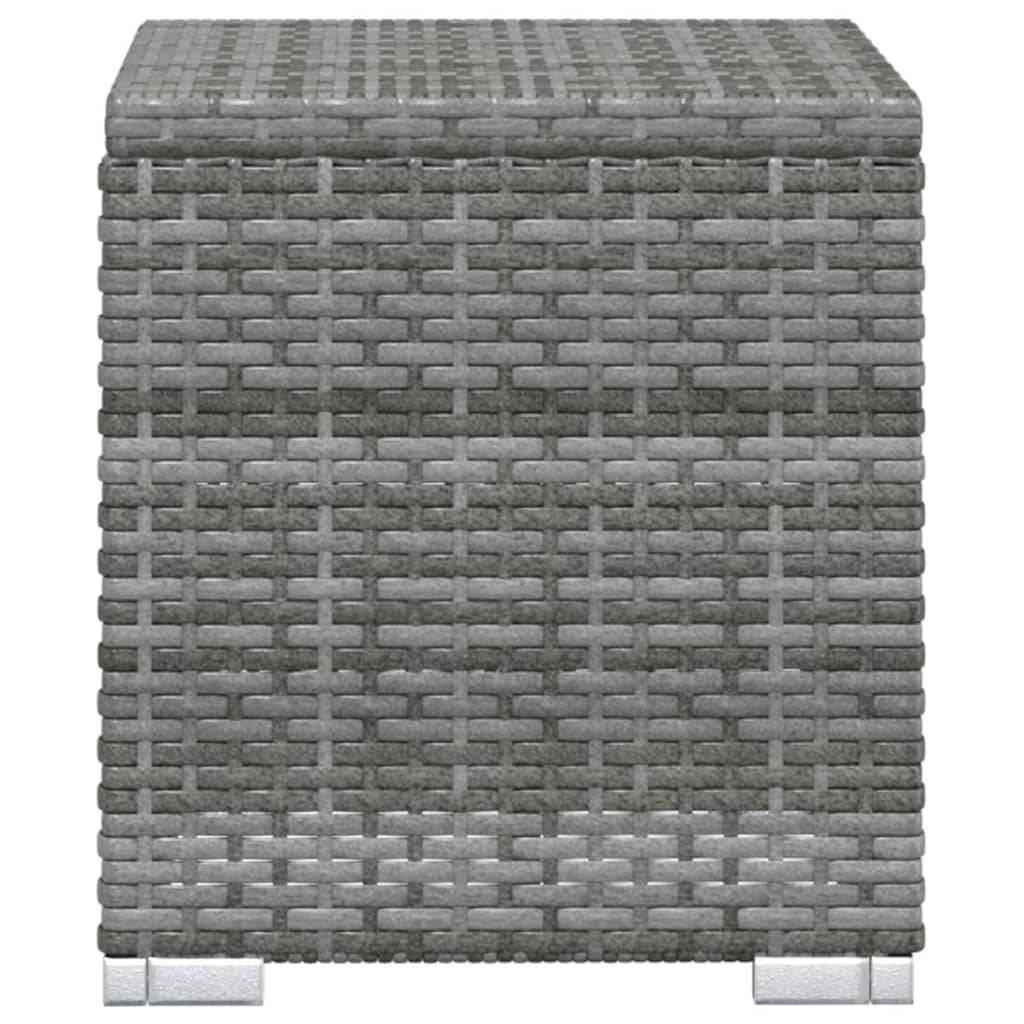 Helloshop26 - Transat chaise longue bain de soleil lit de jardin terrasse meuble d'extérieur avec coussin et table à thé résine tressée gris - Imagen 5